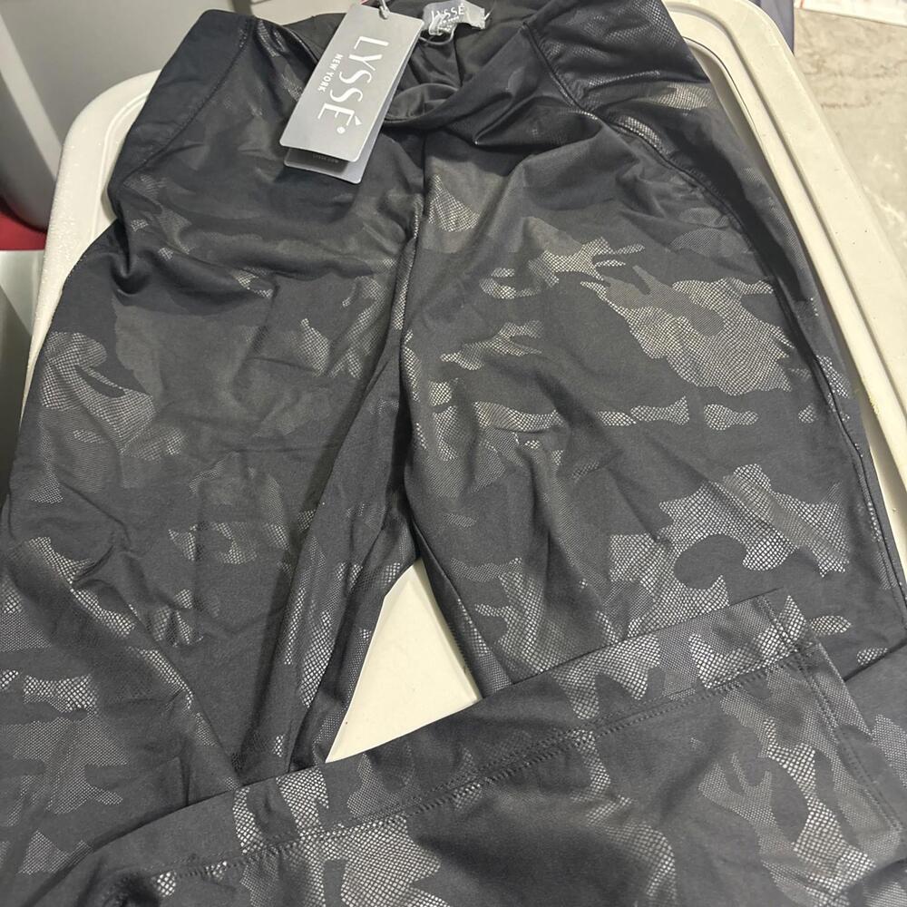 LYSSE Patterned Matilda Foil Leggings in Black Camo - MP New With Tags